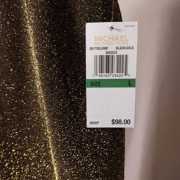 MICHAEL KORS Black skirt with gold glitter design. NWT. Size L. - Picture 2 of 6